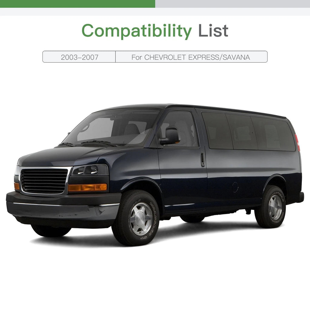 Mirror Glass for Chevrolet Express/Savana (2003–2007) Left Driver Side W/Adhesive Pads