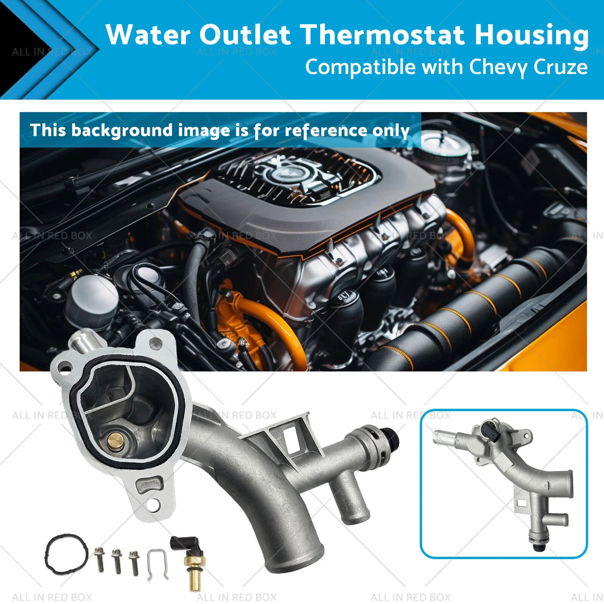 Water Outlet Thermostat Housing for Chevy Cruze (2011–2018) 1.4L 1.8L