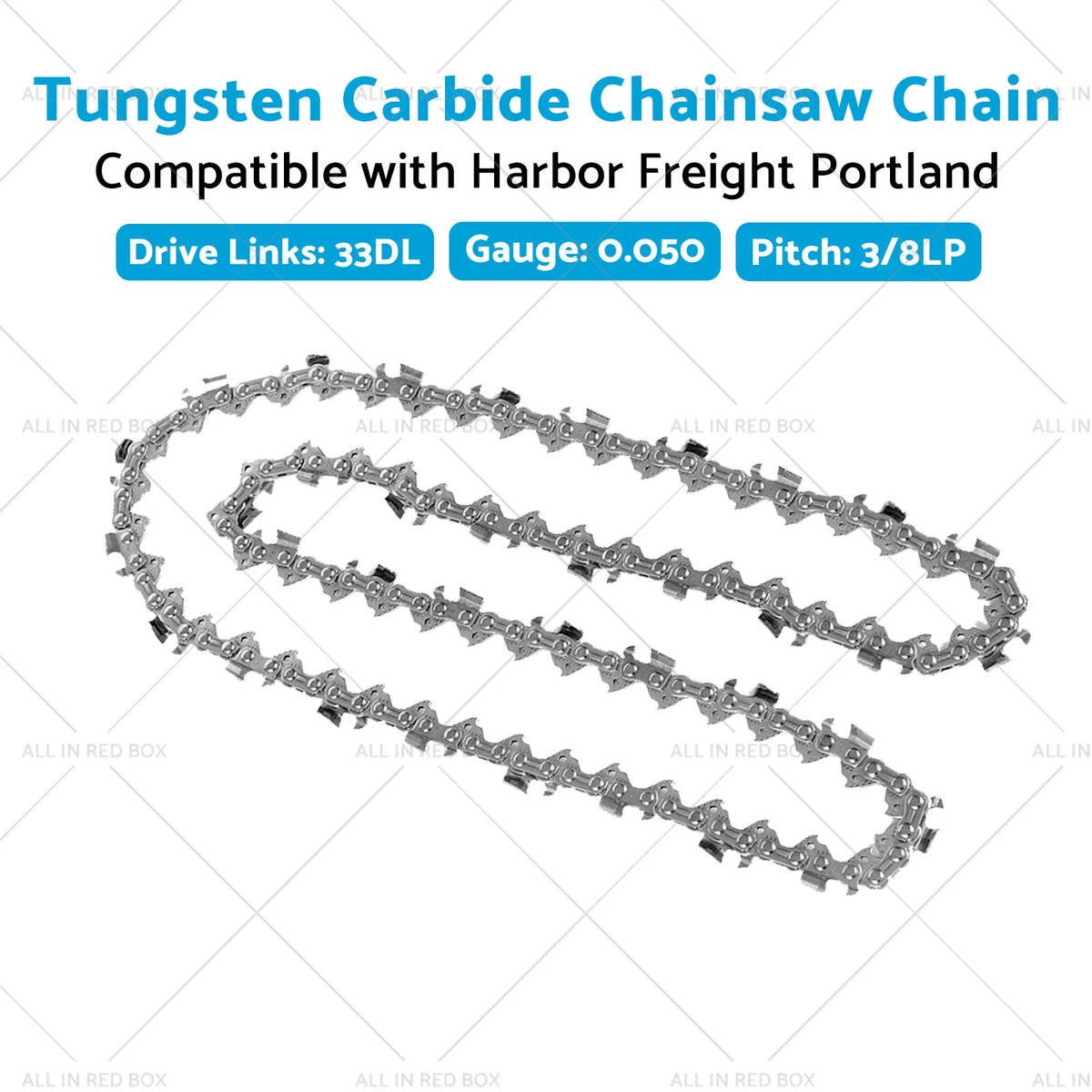 8" Carbide Chainsaw Chain for Harbor Freight Portland (62896, 68862)