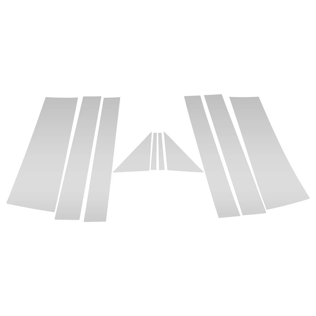 10 Pcs Door Pillar Window Trim for Dodge Grand Caravan (2008–2016) Silver Tone