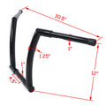 12" Rise Handlebar for Harley Dyna FLD (2012–2016), Street Bob FXDB (2006–2017)