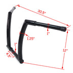 12" Rise Handlebar for Harley Dyna FLD (2012–2016), Street Bob FXDB (2006–2017)