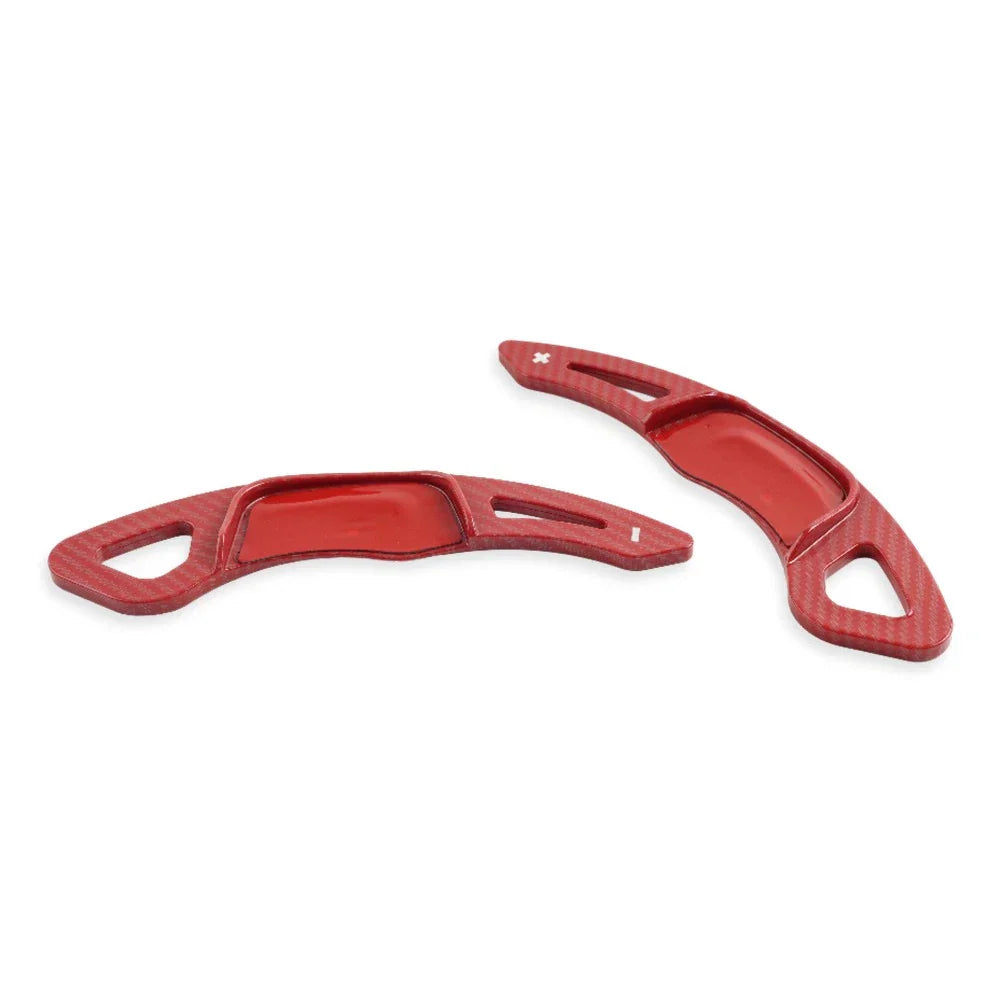 Carbon Fiber Red Steering Wheel Paddle Shifter Extensions for VW Golf 7, Polo (2013-2023)