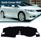 Dashboard Dash Cover Mat for Honda Civic FL5 2022-2024 Sun Protector Black Blue