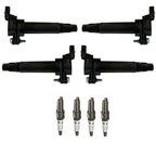 Set of 4 Ignition Coils & Spark Plugs for Chevrolet Spark (2013–2015)