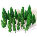 30Pcs Tree Model Scenery for Railroad Wargame Diorama (Scale)