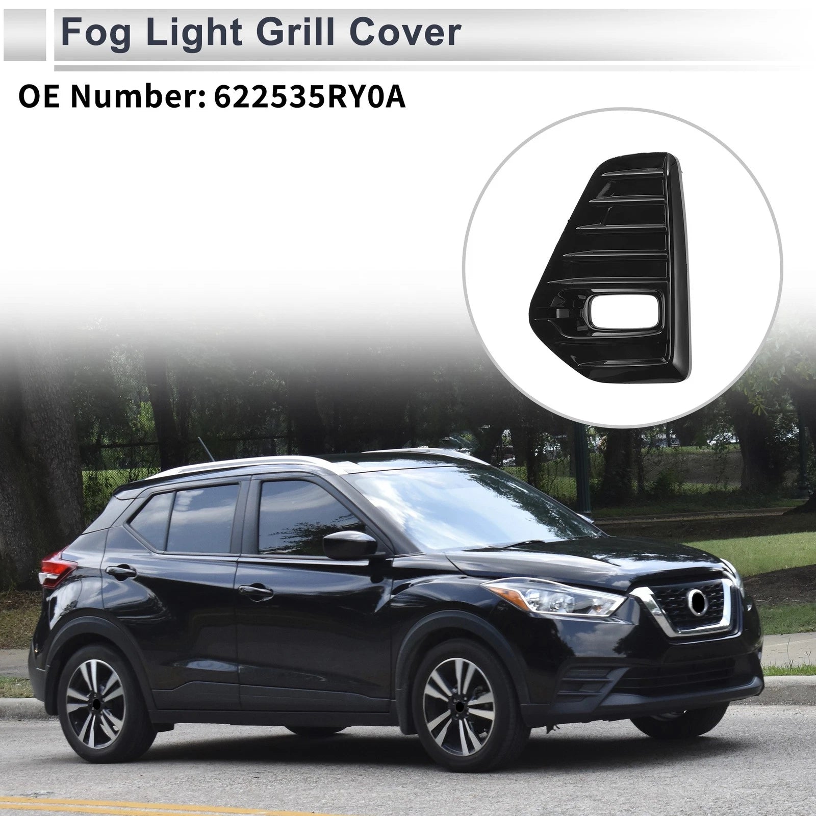 1 Pc Fog Light Grill for Nissan Kicks (2021–2023) No. 622535RY0A