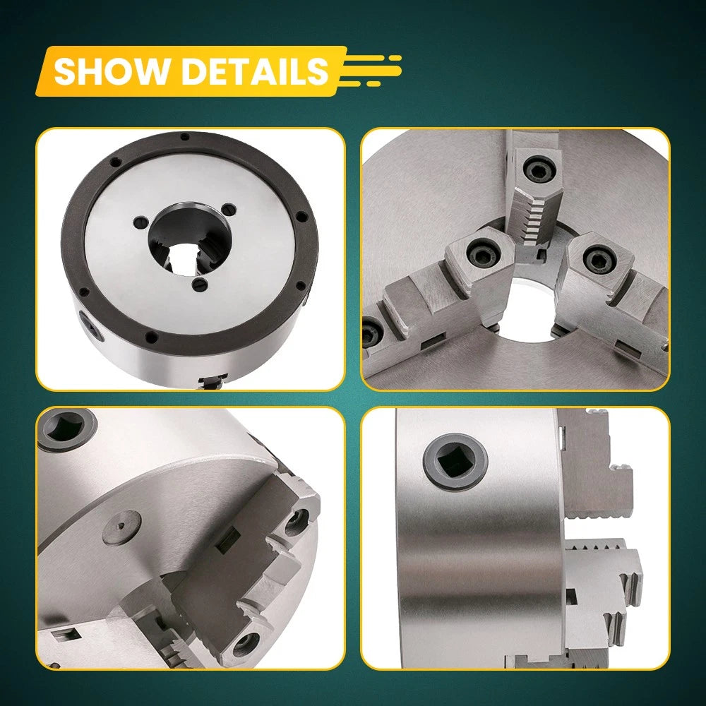 3-Jaw Self-Centering Lathe Chuck for Universal Use (3-M10 Mount)