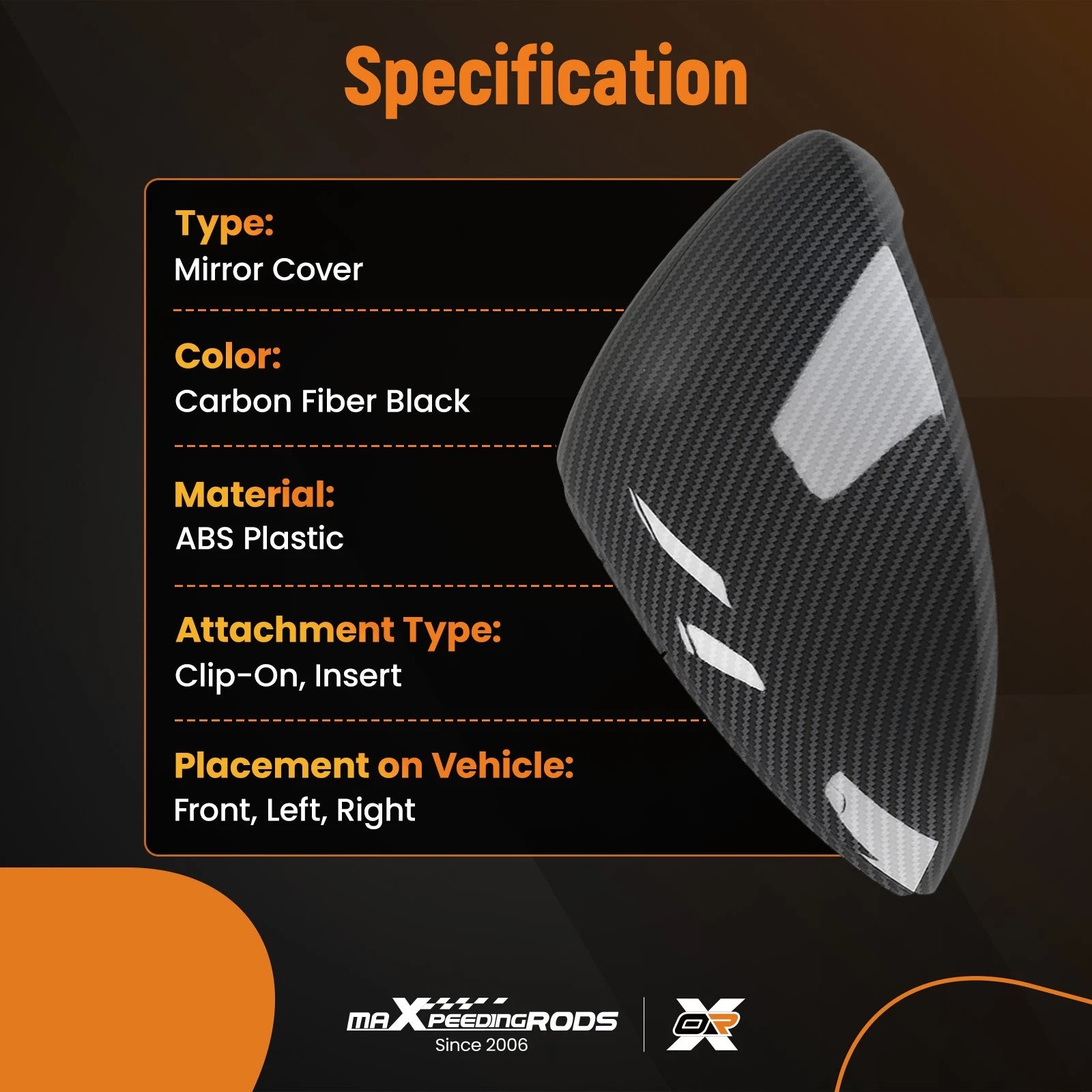 Mirror Cover Caps for VW Golf MK7 MK7.5 GTI R (2013–2018) 5C0857538E