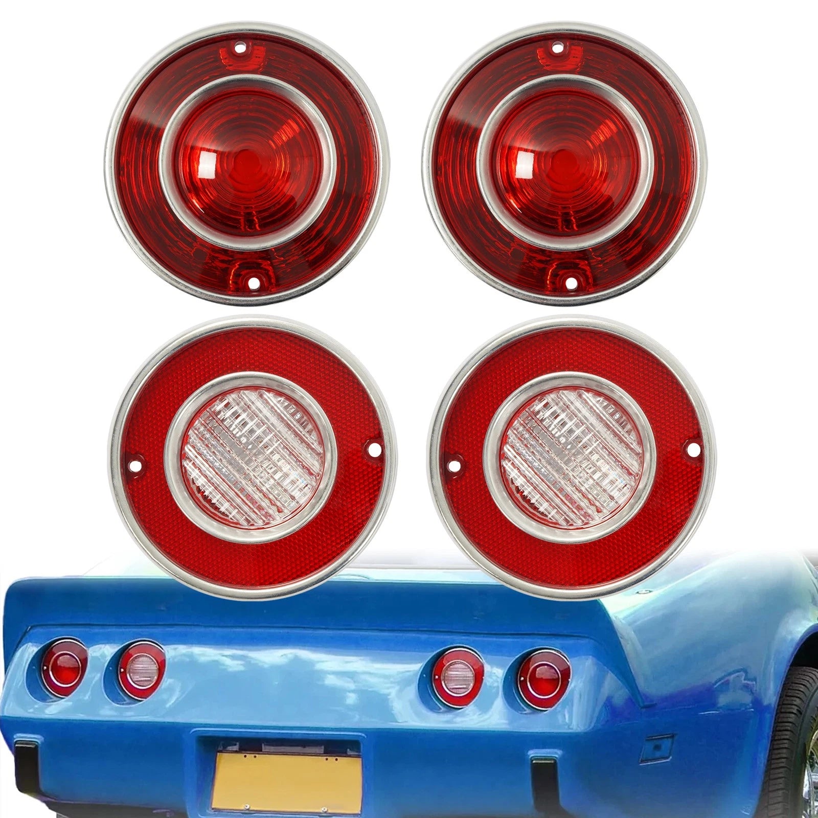 Set of 4 Tail Lights for Chevrolet Corvette C3 (1975–1979)