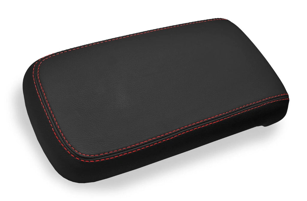 Console Lid Pull Over Cover Leather for Chevrolet Colorado (2015–2019) Red Stitch