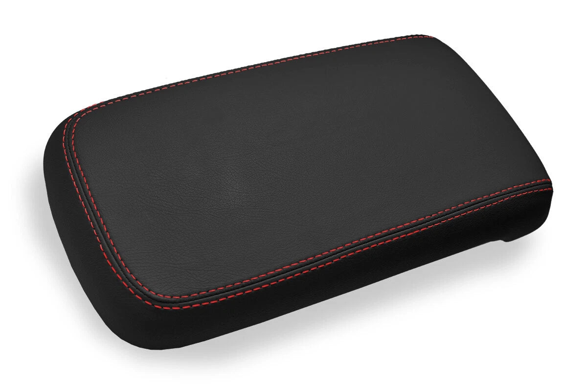 Console Lid Pull Over Cover Leather for Chevrolet Colorado (2015–2019) Red Stitch