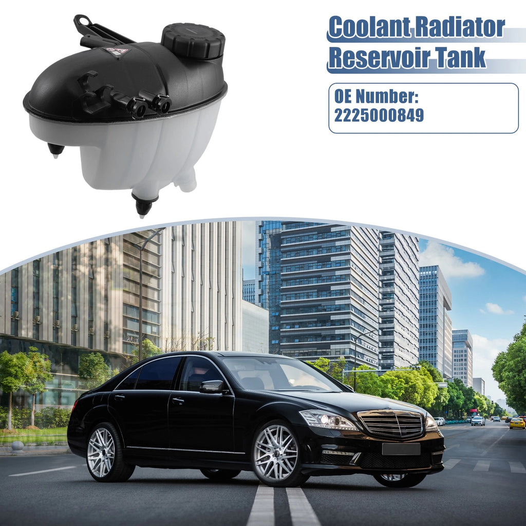 Coolant Radiator Reservoir Tank 2225000849 with Cap Sensor for Mercedes-Benz S65 (2007–2013)
