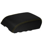 Console Armrest Cover for Infiniti G35X (2005–2006) Carbon Fiber Yellow Stitch