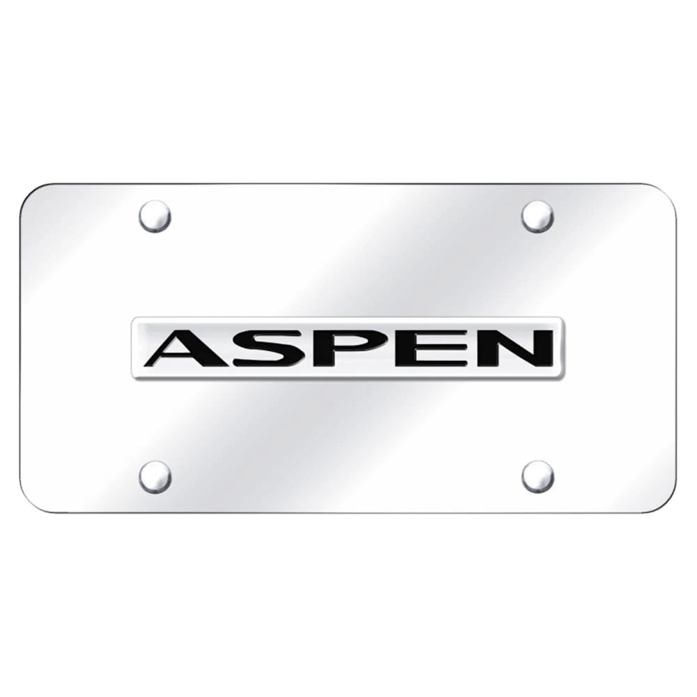 Chrome Name on Chrome License Plate - Officially Licensed for Dodge Aspen