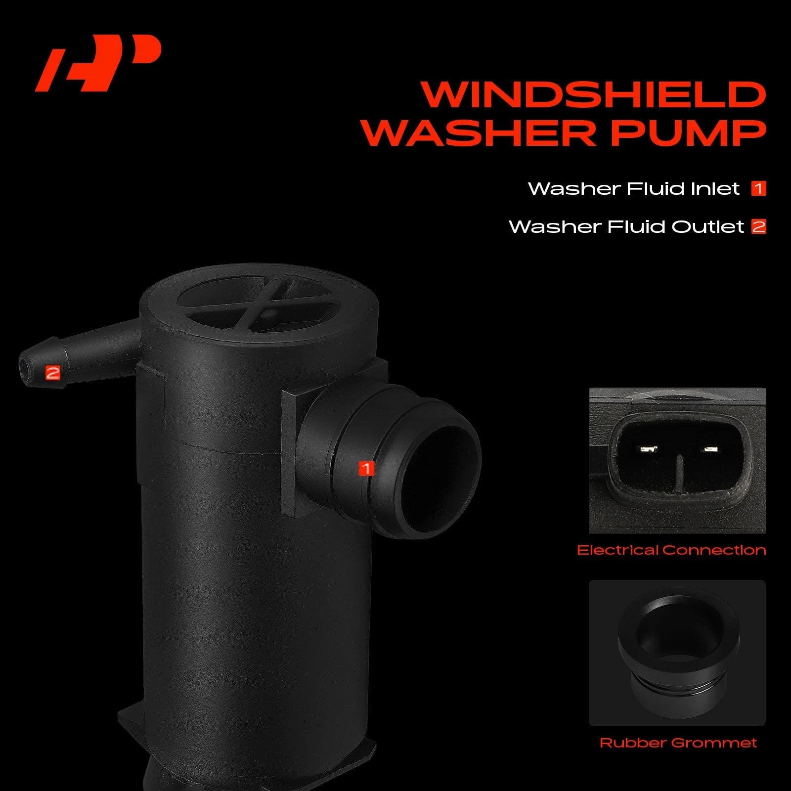Windshield Washer Pump with Rubber Grommet for Suzuki