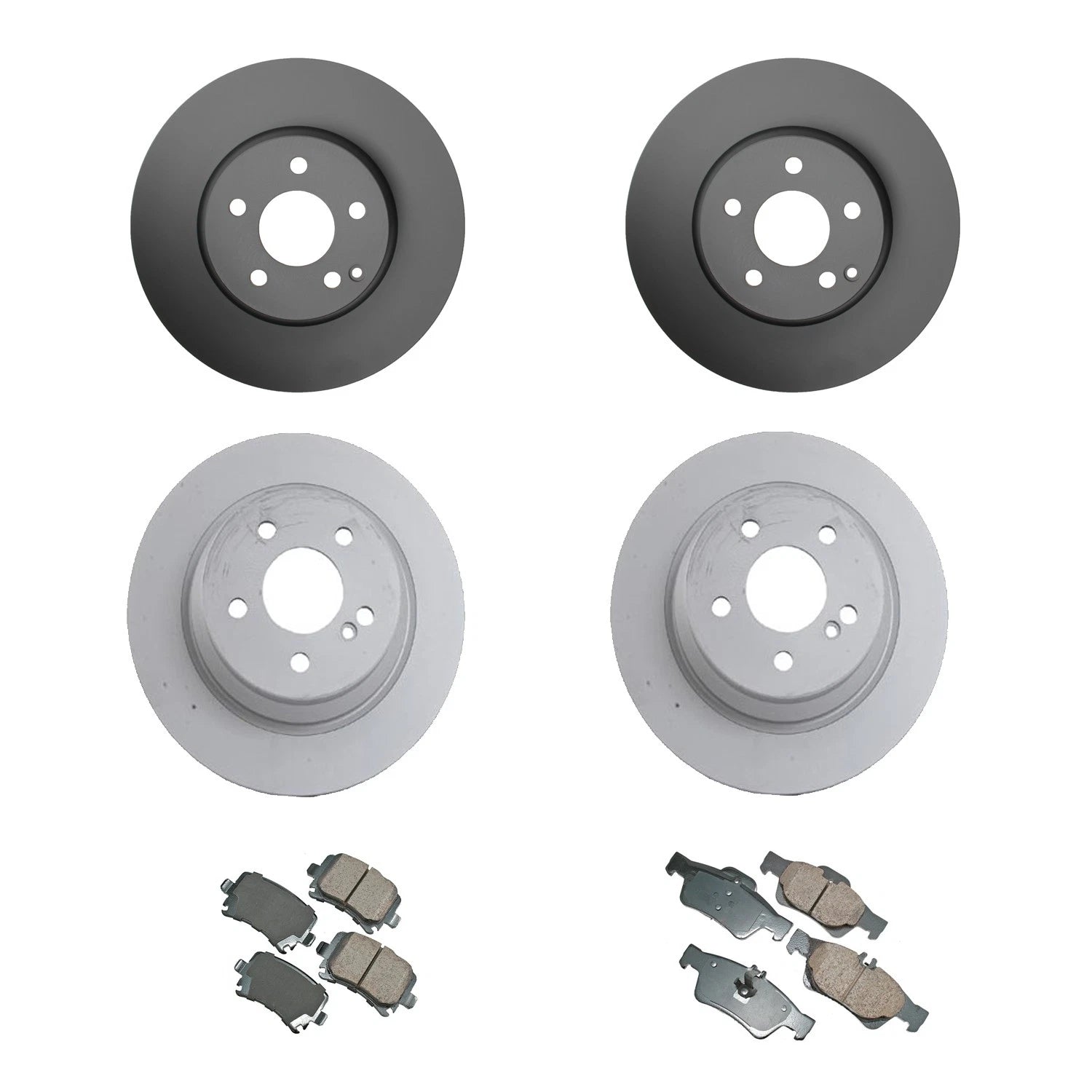 Set of 4 Disc Brake Rotors & Euro Pads Kit for Mercedes W212 E250 E350