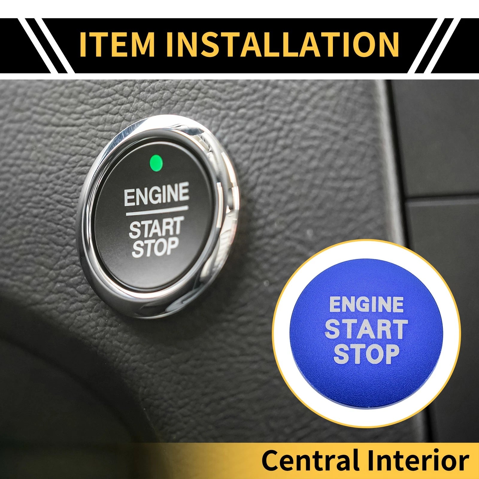 Engine Start Stop Button Switch Knob Cover for Toyota Tacoma (2016–2023) Blue