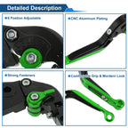 Adjustable Brake Clutch Levers for Honda NC700/NC750 S/X (2012–2020) Black Green