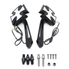 Custom LED Turn Signal Integrated Mirror for Honda Kawasaki Suzuki Yamaha
