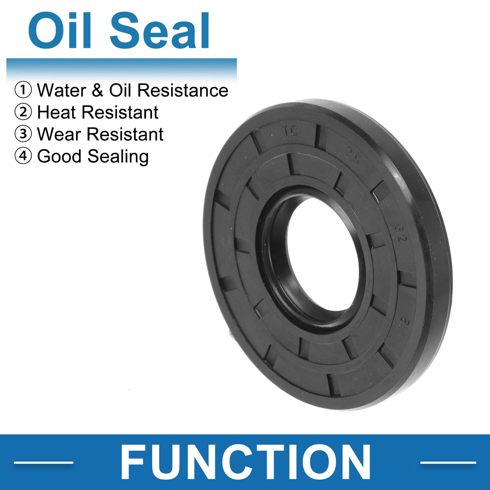 Set of 5 Oil Seal Ring 25x62x8mm Nitrile Rubber for Rotary Shaft 683867648105
