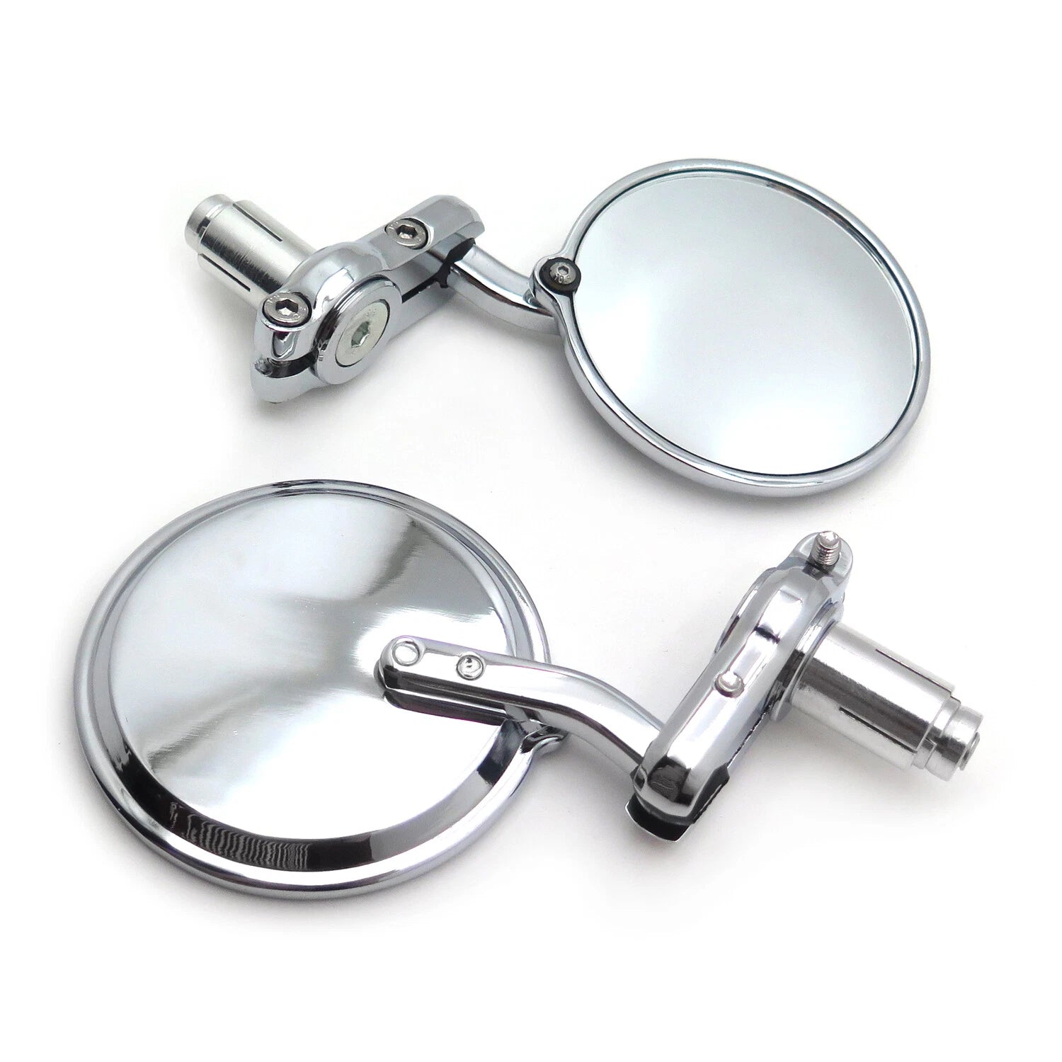 Chrome Foldable 1" 25mm Handle Bar End Side Mirrors for Universal Motorcycle