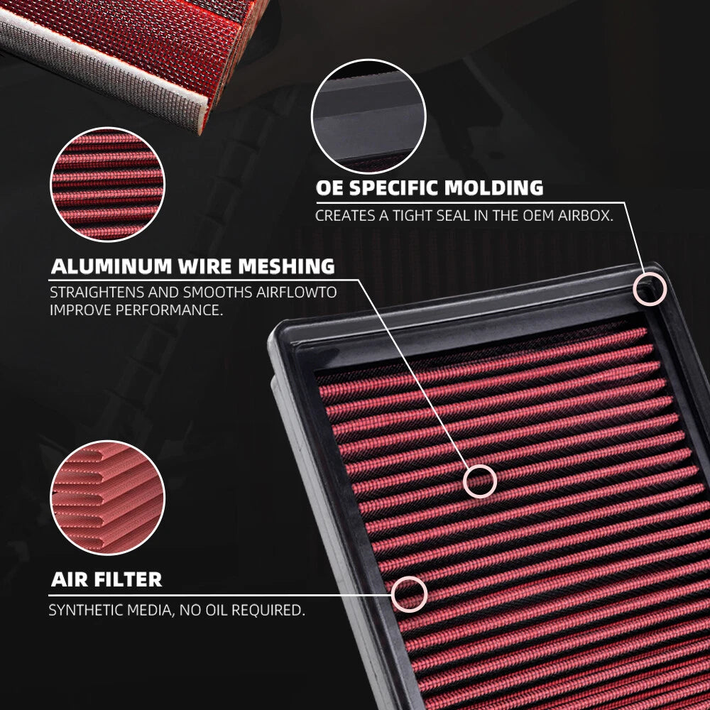 High-Flow Performance Engine Air Filter for VW Golf