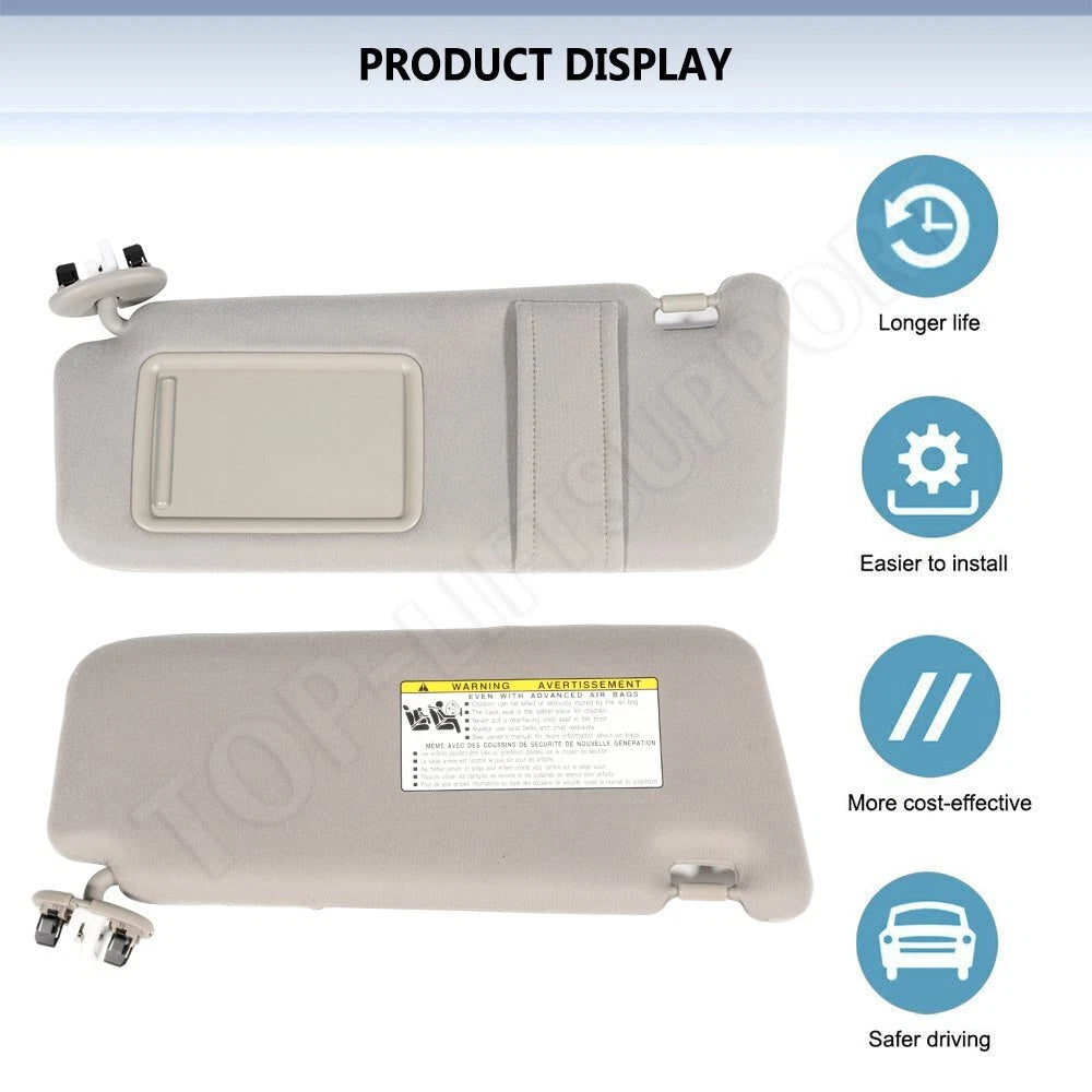 Plush Cloth Sun Visors Pair for Toyota Camry (2006–2011)