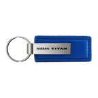 Blue Leather Keychain KC1543.TIT - Officially Licensed for Nissan Titan
