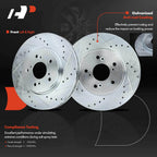 Front Drilled Brake Rotors for Honda CR-V (2007–2016) Crosstour (2012–2015)