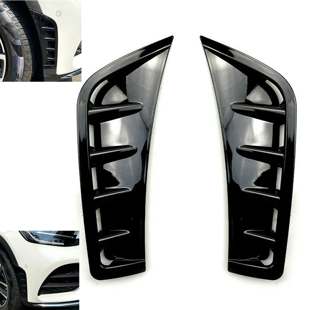 Front Air Vent Hood Fender Cover Trim for Benz GLC-Class (2020–2023) Gloss Black