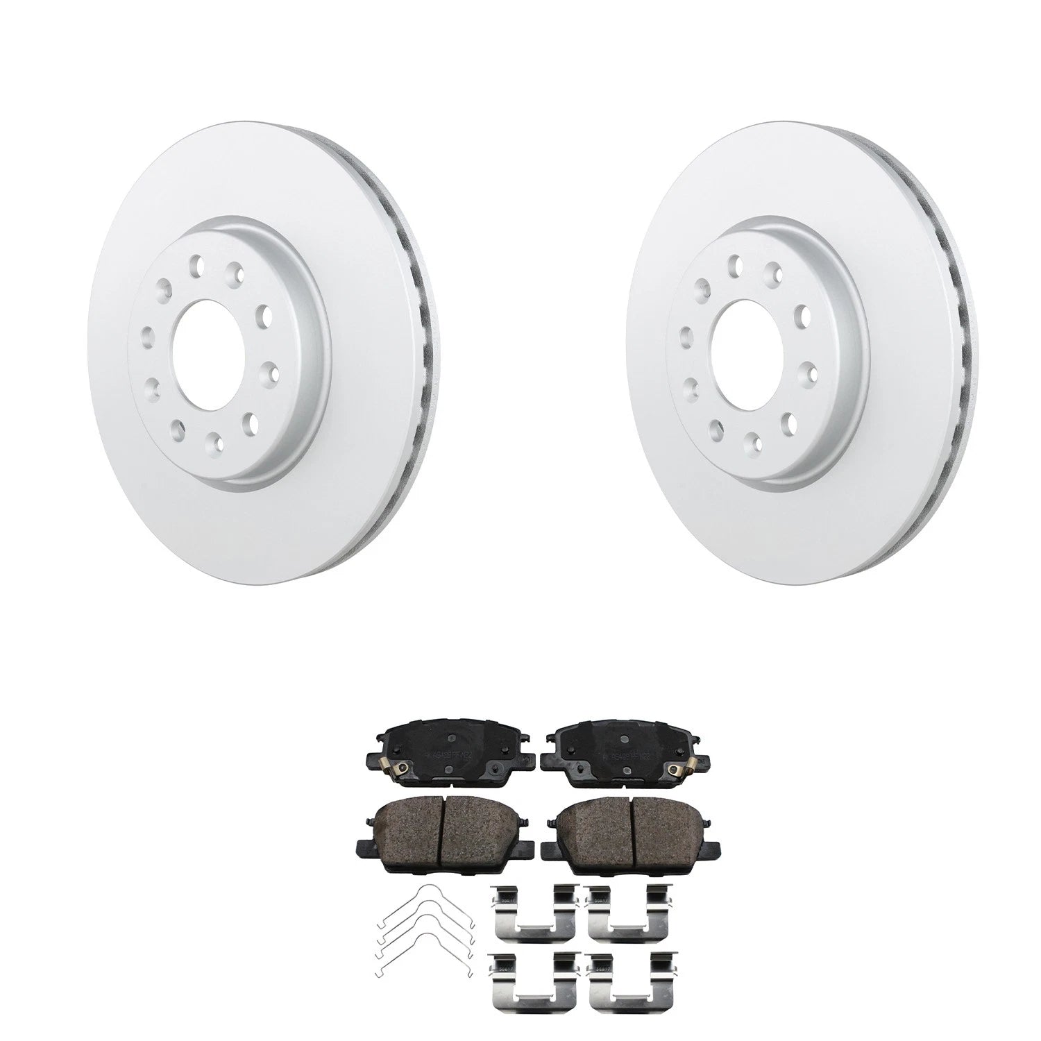 Set of 2 Bosch QuietCast Rotors & Akebono ProACT Pads for Lacrosse Malibu (2010–2016)