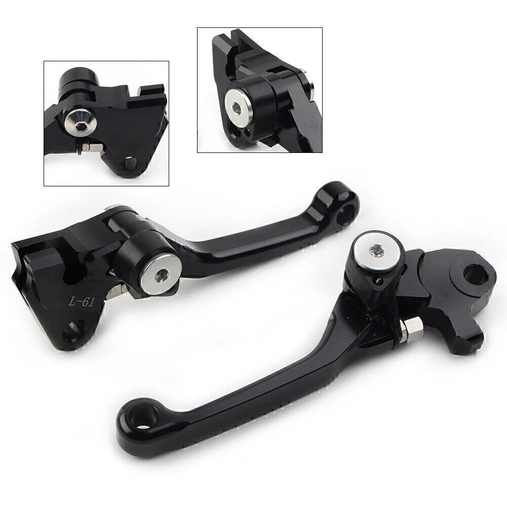 Black Pivot Brake Clutch Levers for Kawasaki KX250F KX450F (2004–2023)