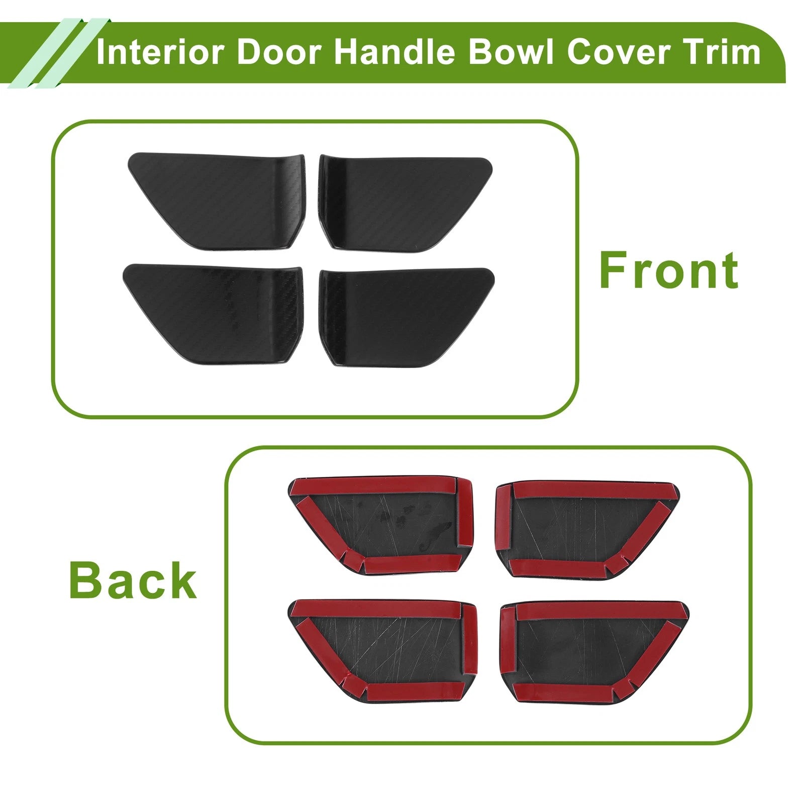 Interior Door Handle Bowl Cover Trim for Nissan Rogue (2021–2025) Carbon Fiber Black