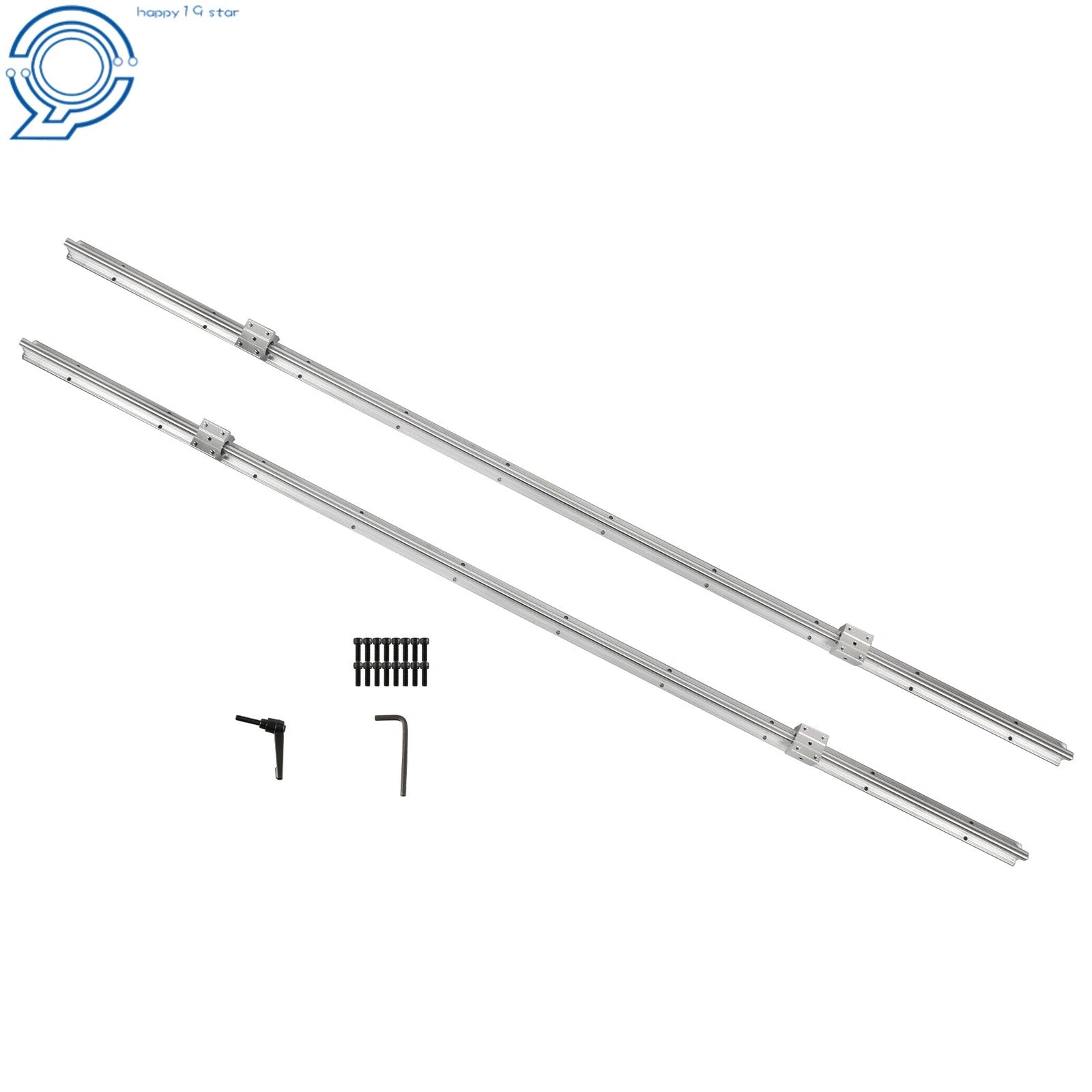 Set of 2 Linear Rails with 4 SBR12UU Blocks for CNC Machines (1500mm)