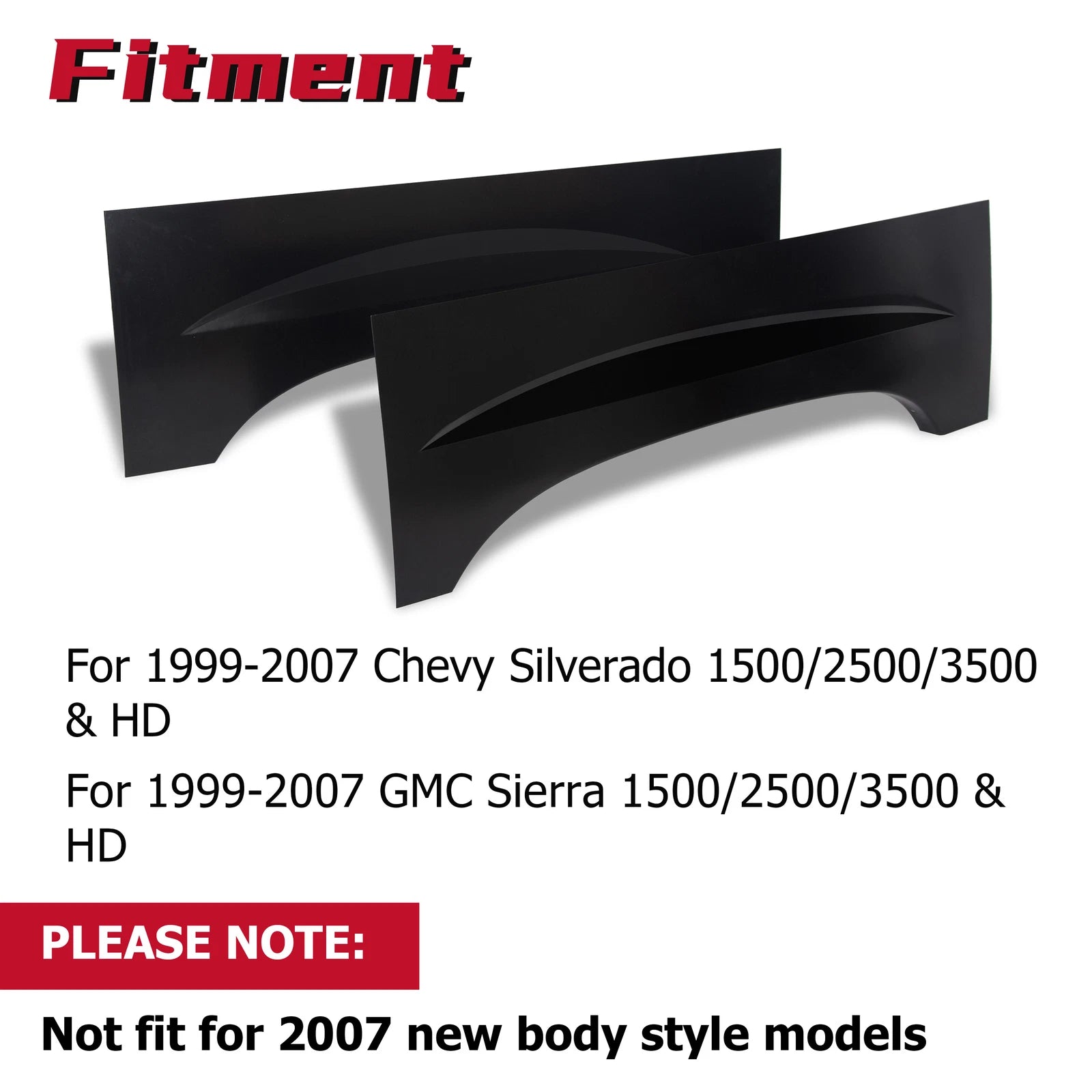 Upper Rear Wheel Arch Repair Panels for 1999-2007 Chevy Silverado GMC Sierra
