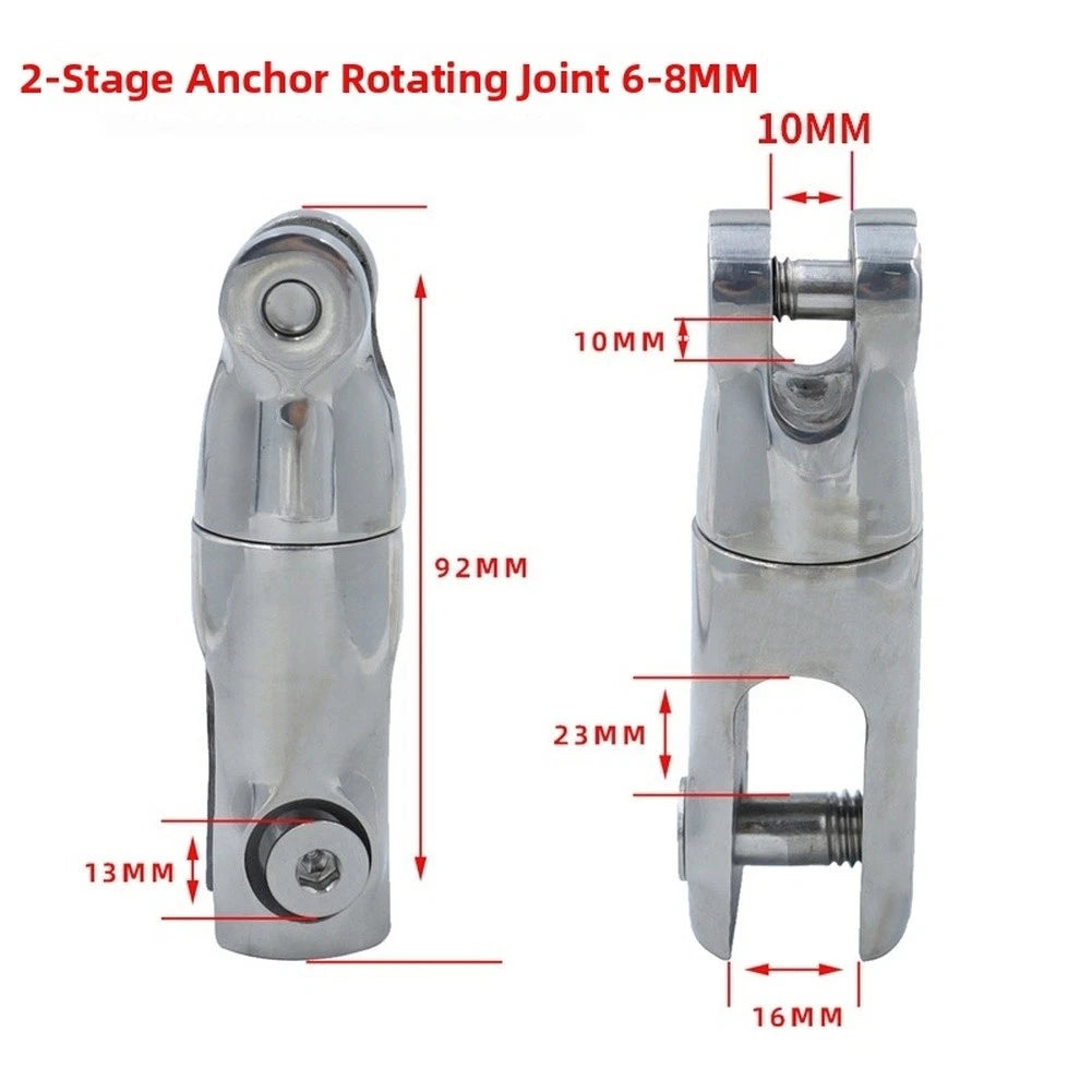Rotating Anchor Connector for Marine Chains 316 Stainless Steel (6mm–8mm)