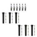 Denso 6 Double Platinum Spark Plugs & NGK Ignition Coil Boots for Ford Taurus (1996–1999)