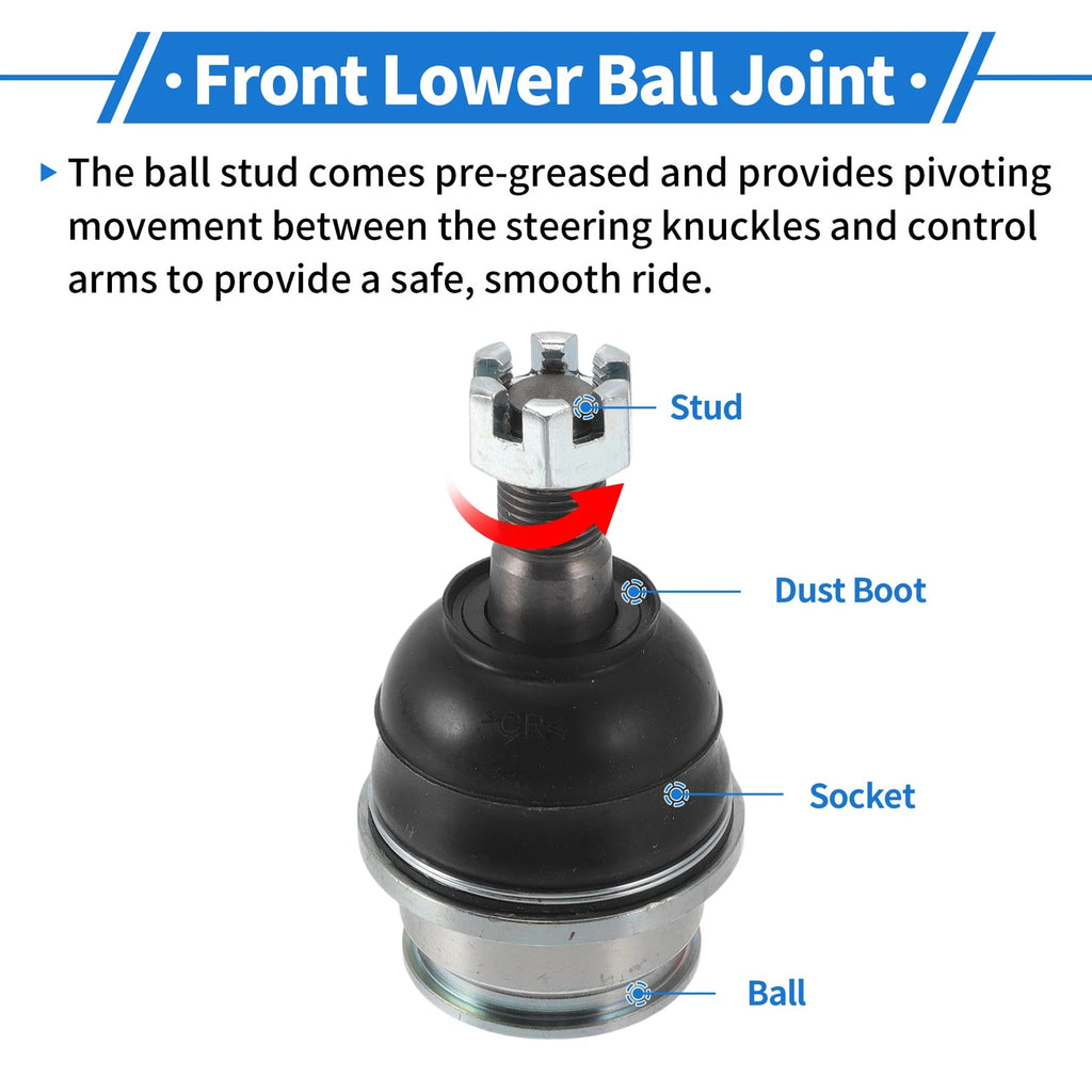 2X Front Lower Ball Joints for Toyota Land Cruiser Prado (2002–2010) No. 43330-60010