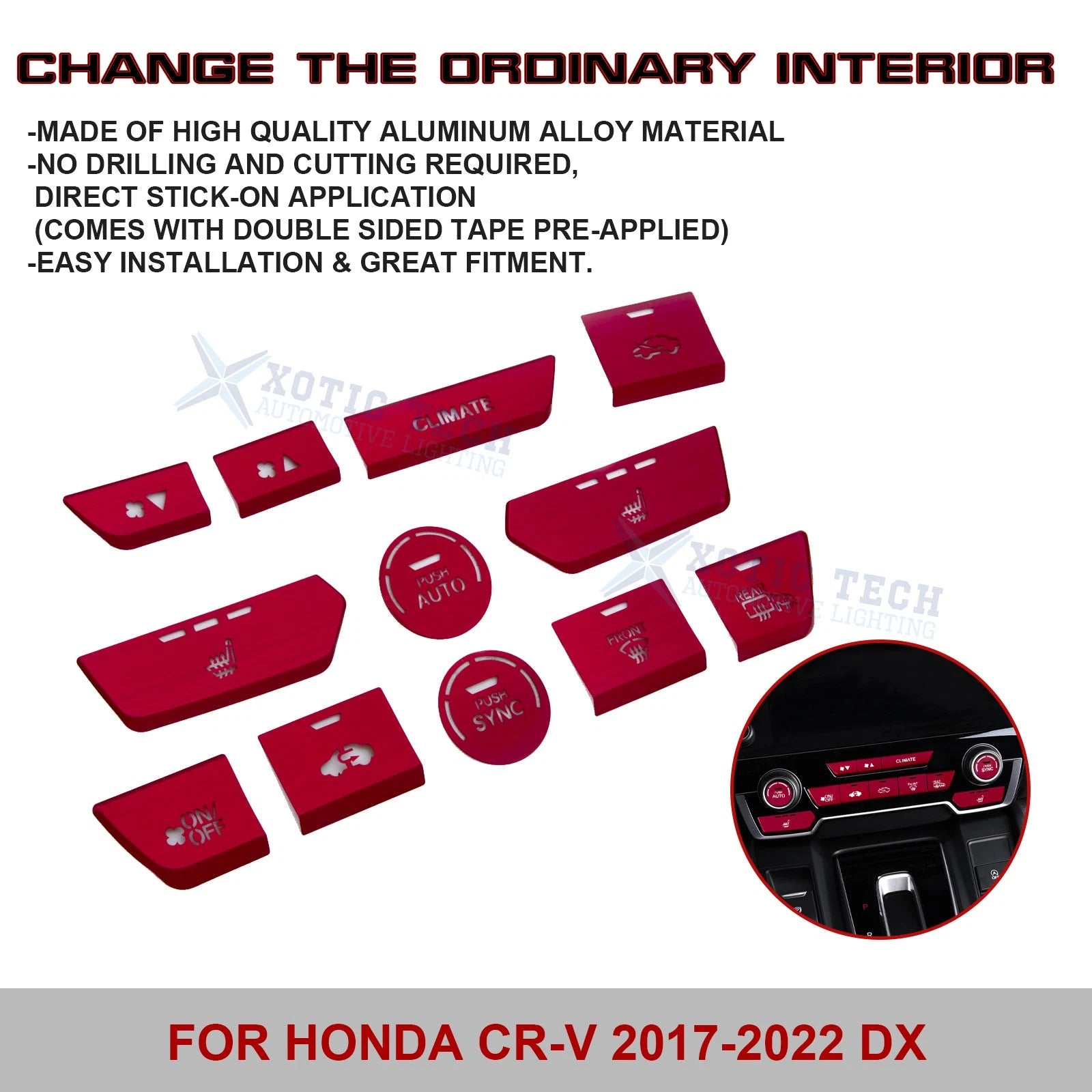 Center Dashboard Switch Cover Trims for Honda CR-V DX (2017-2022)