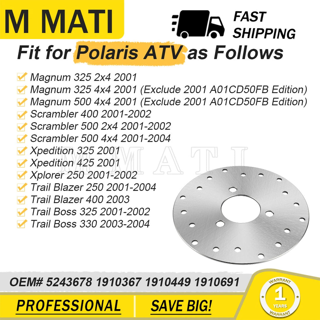 Rear Brake Disc Rotor for Polaris Trail Boss 325 2001-2002, 330 2003-2004