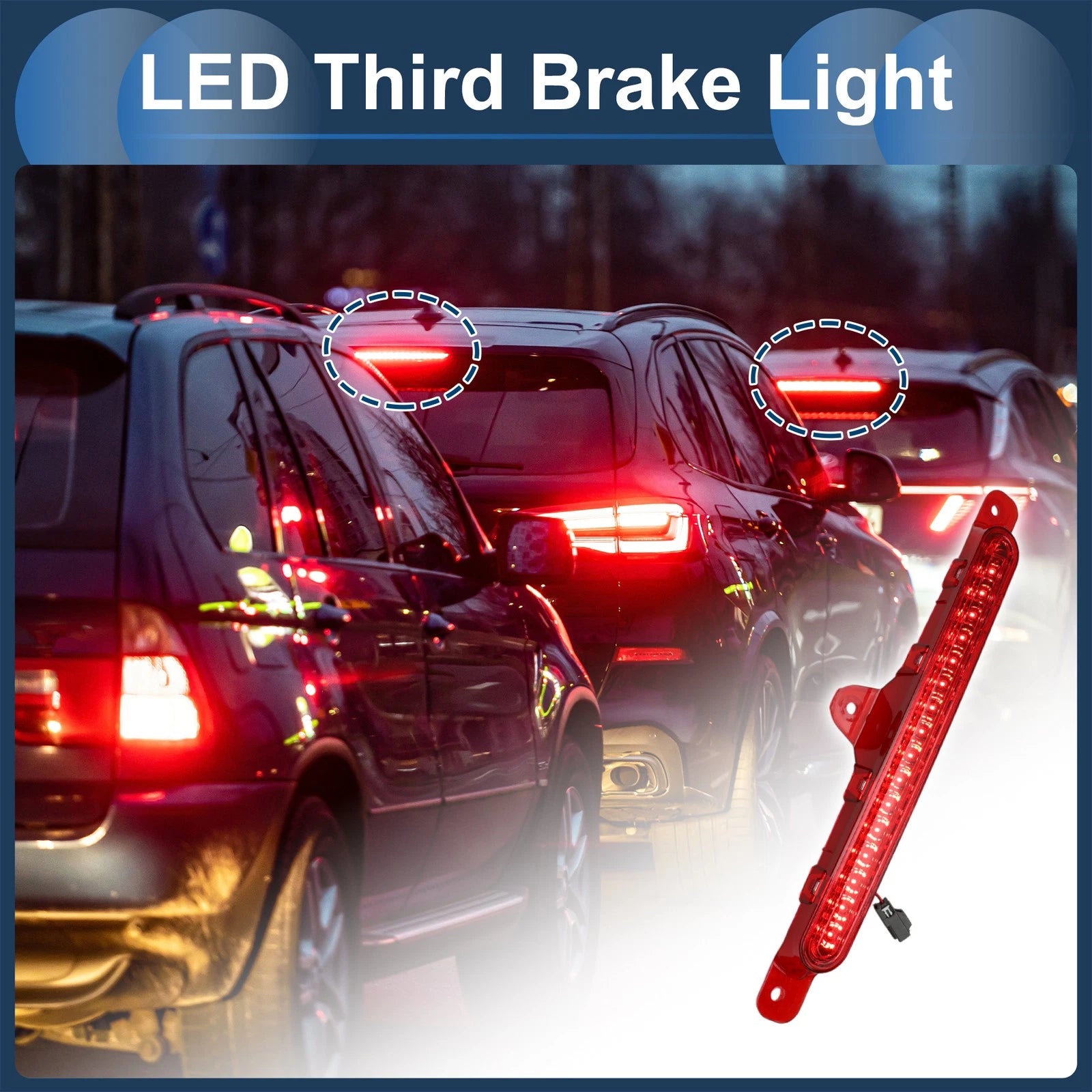 LED Third Brake Light for Ford Mustang (2010–2014) Red Housing