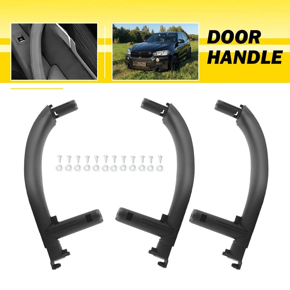 3X Black Interior Door Handle Pull Trim Cover for BMW X5 F15 (2014–2018)