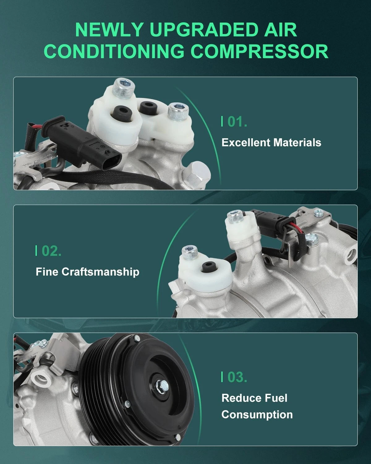 A/C Compressor for Mercedes-Benz C300 GLC300 (2015–2020) 2.0L