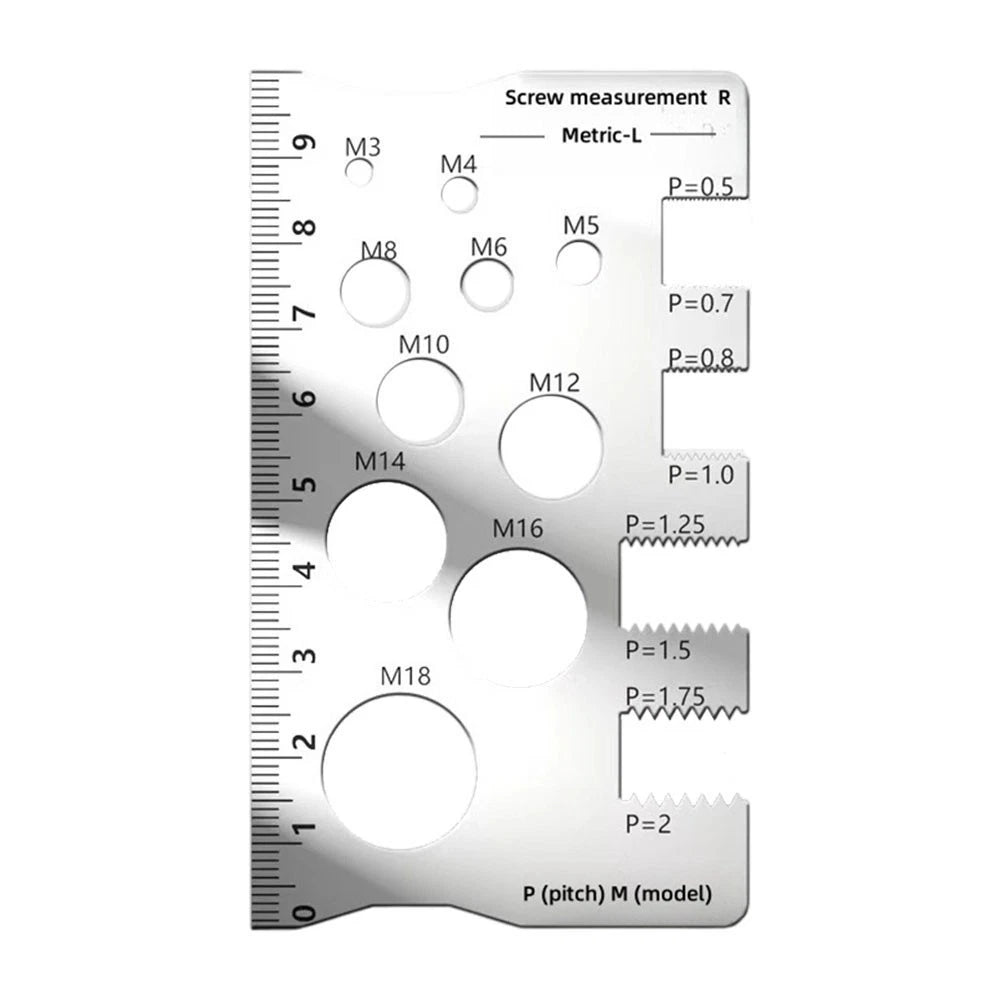 Metric Screw Thread Pitch Gauge for Bolt Nut Set (Stainless Steel)