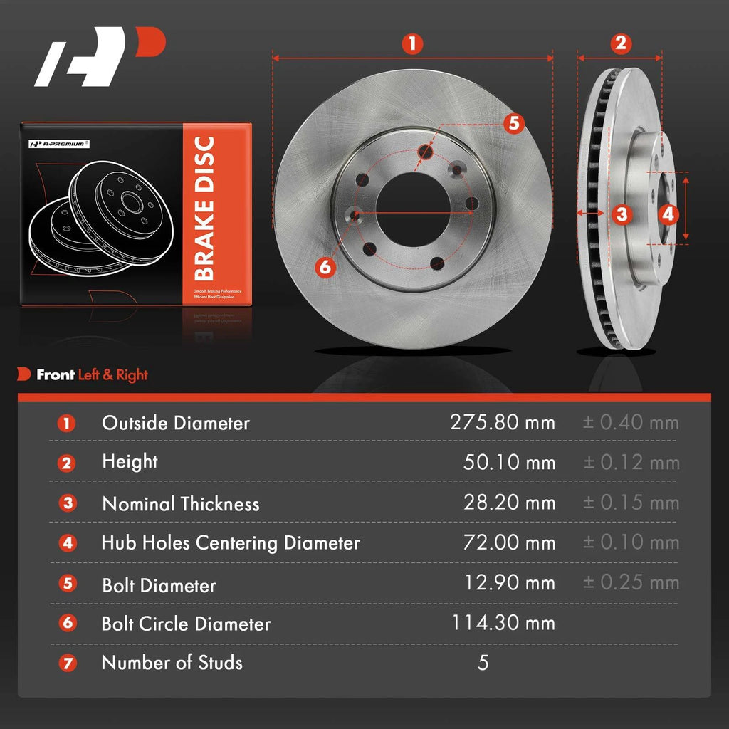 2X Front Disc Brake Rotors for Kia Sedona (2004–2005)