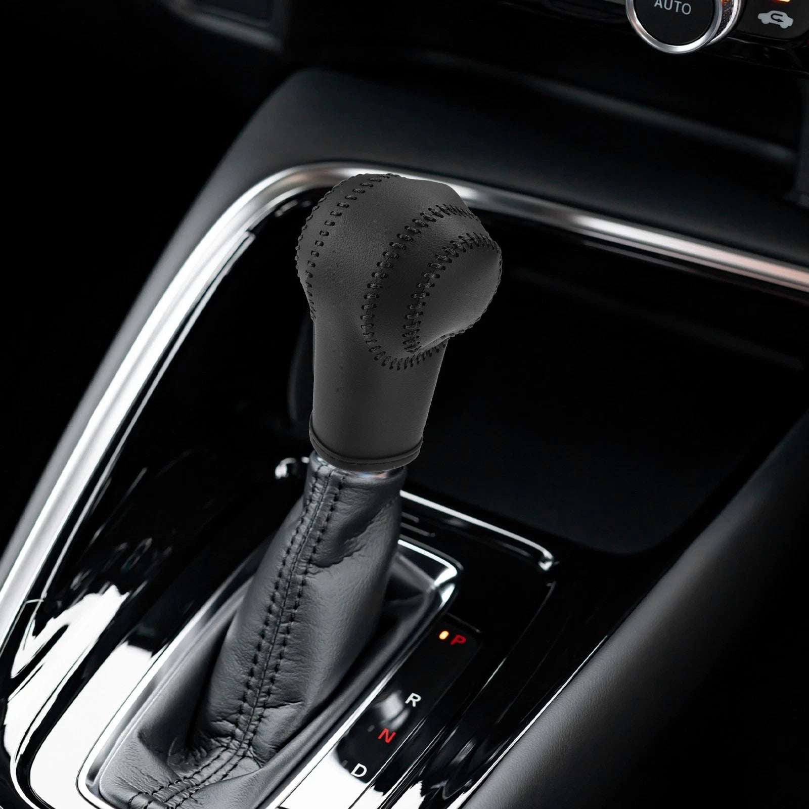 Gear Shifting Knob Cover Trim for Nissan Rogue (2008–2013) Faux Leather Black
