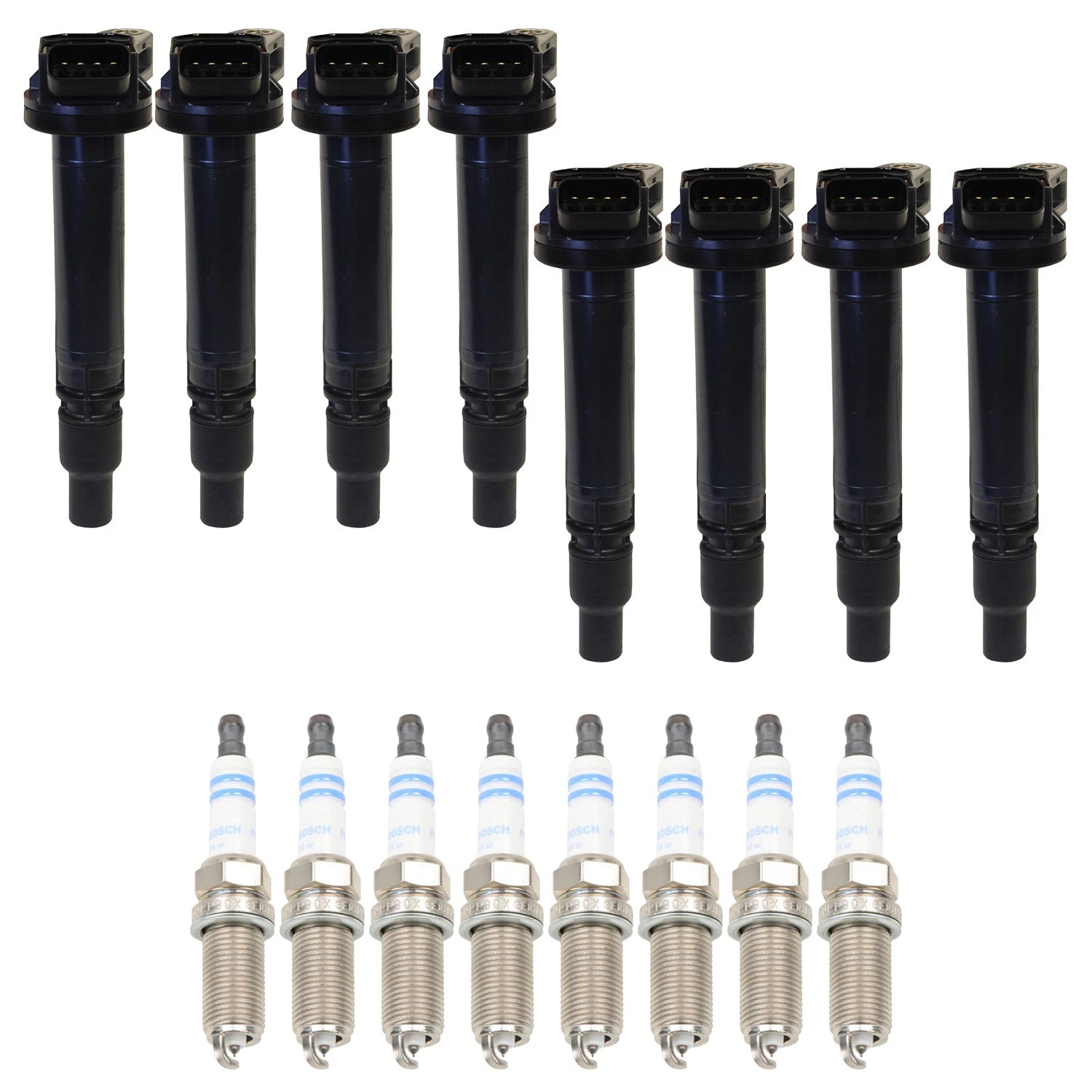 Set of 8 Ignition Coils & Spark Plugs for Lexus GX460, Toyota Sequoia V8