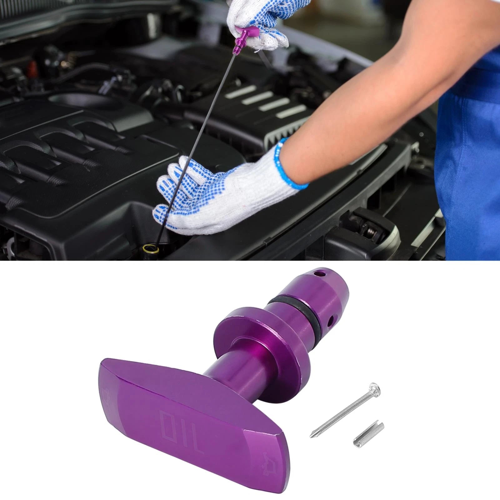 Dipstick Pull Handle 5mm for Ford Mustang GT V8 GT500 (1999–2011) Purple