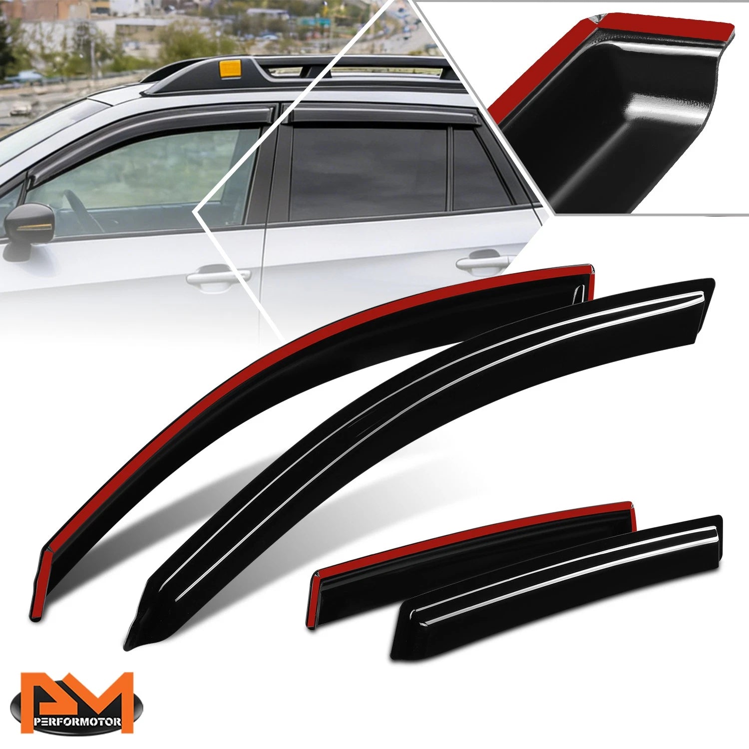 Set of 4 Tap-On Side Window Visors for Subaru Forester (2014–2018)